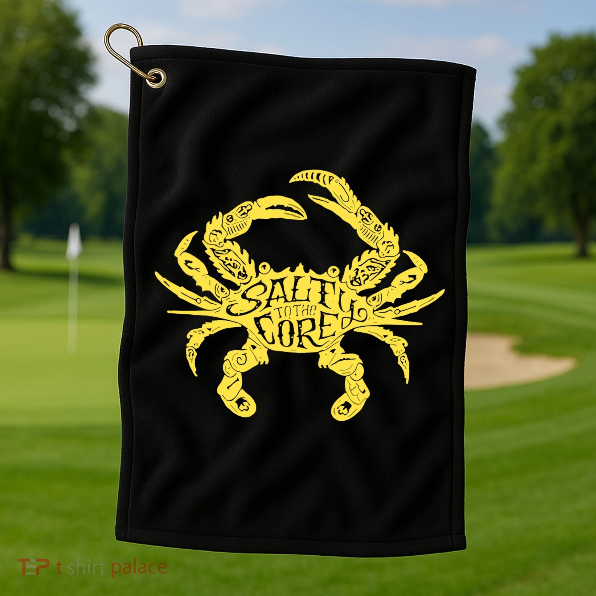 Salty To Core Crab Golf Towel