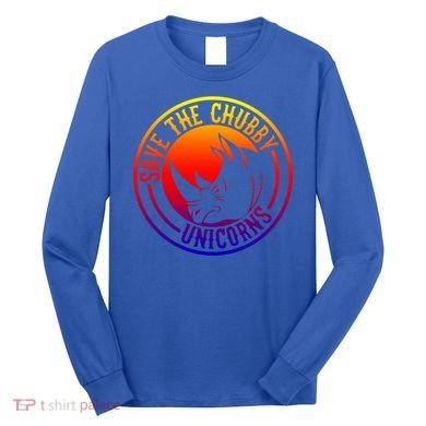 Save The Chubby Unicorns Vintage Retro Gift Long Sleeve Shirt