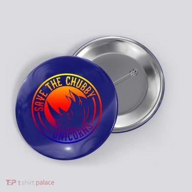 Save The Chubby Unicorns Vintage Retro Gift Button