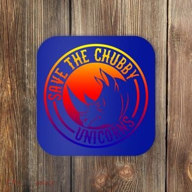 Save The Chubby Unicorns Vintage Retro Gift Coaster