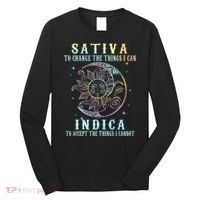 Sativa To Change The Things I Can Indica Cannabis W Tie Dye Long Sleeve Shirt thumb 0