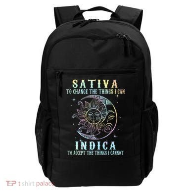 Sativa To Change The Things I Can Indica Cannabis W Tie Dye Backpack