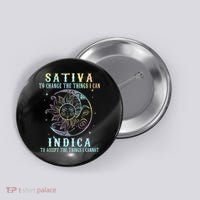 Sativa To Change The Things I Can Indica Cannabis W Tie Dye Button thumb 0