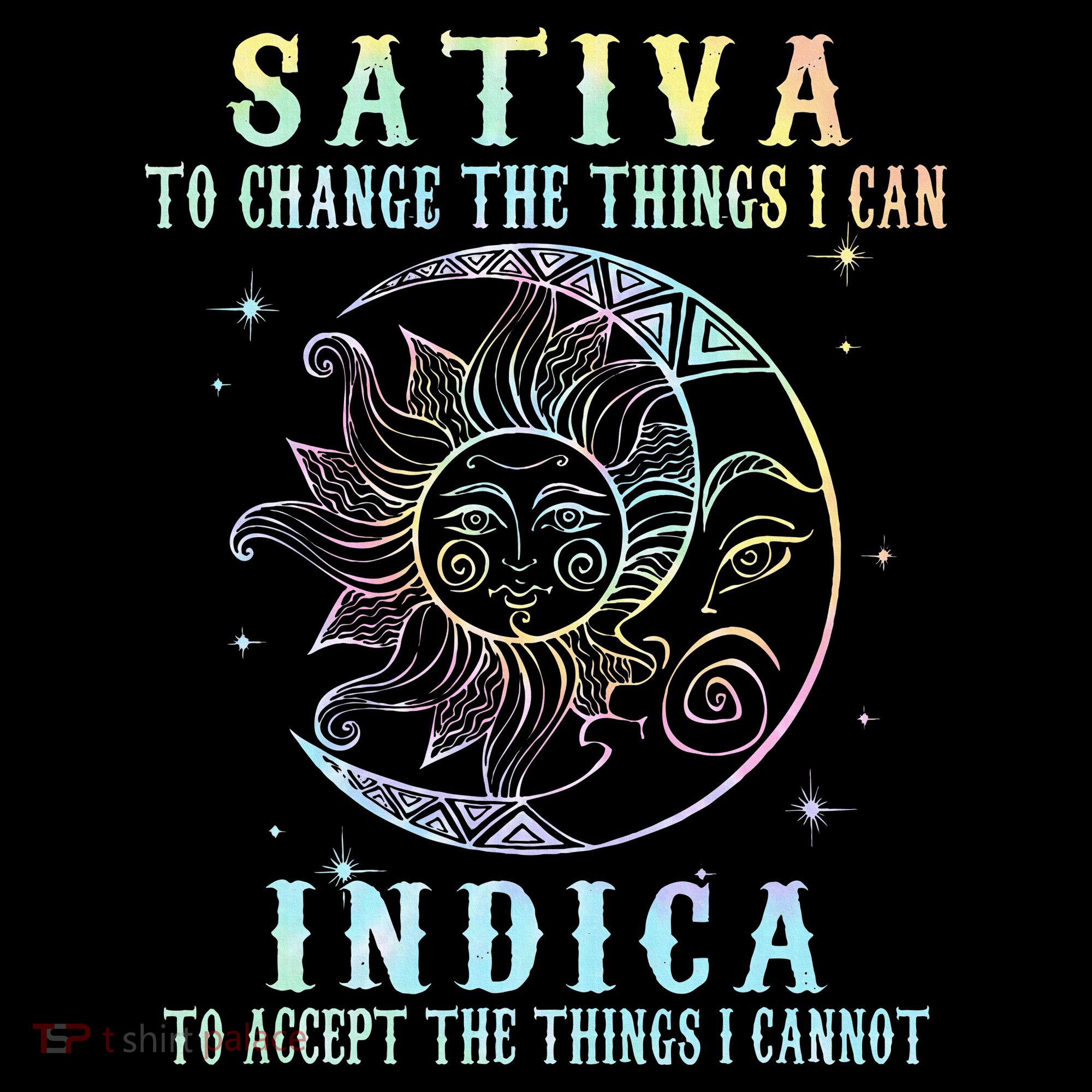 Sativa To Change The Things I Can Indica Cannabis W Tie Dye Women's Hoodie