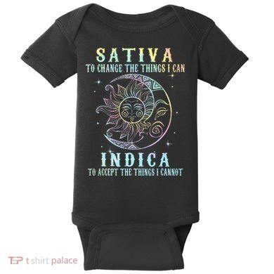 Sativa To Change The Things I Can Indica Cannabis W Tie Dye Baby Bodysuit