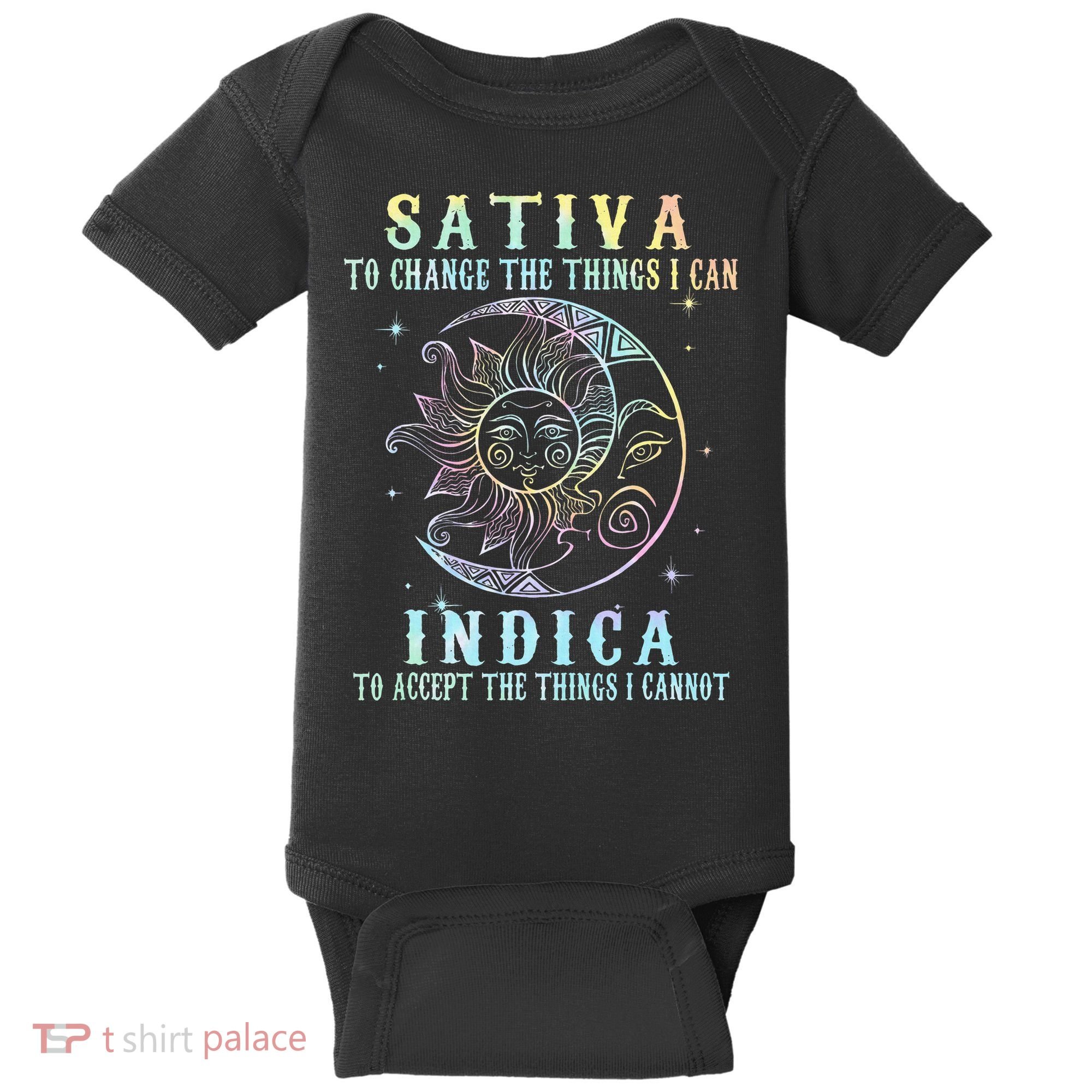 Sativa To Change The Things I Can Indica Cannabis W Tie Dye Baby Bodysuit