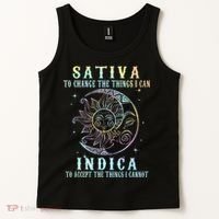 Sativa To Change The Things I Can Indica Cannabis W Tie Dye Tank Top thumb 2