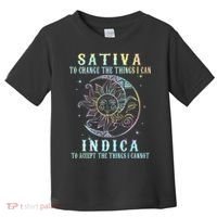 Sativa To Change The Things I Can Indica Cannabis W Tie Dye Toddler T-Shirt thumb 0