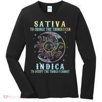 Sativa To Change The Things I Can Indica Cannabis W Tie Dye Women's Long Sleeve Shirt thumb 0
