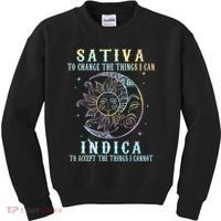 Sativa To Change The Things I Can Indica Cannabis W Tie Dye Kids Sweatshirt thumb 0