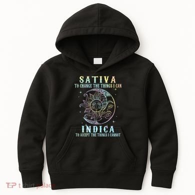 Sativa To Change The Things I Can Indica Cannabis W Tie Dye Kids Hoodie