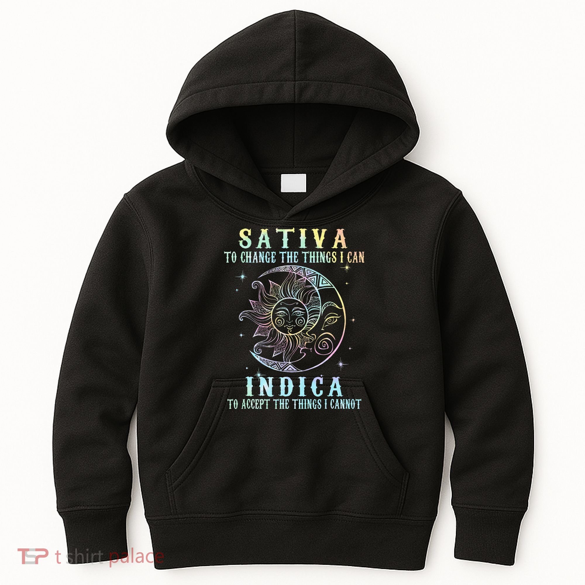 Sativa To Change The Things I Can Indica Cannabis W Tie Dye Kids Hoodie