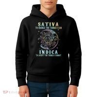 Sativa To Change The Things I Can Indica Cannabis W Tie Dye Kids Hoodie thumb 4