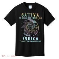Sativa To Change The Things I Can Indica Cannabis W Tie Dye Kids T-Shirt thumb 0