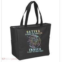 Sativa To Change The Things I Can Indica Cannabis W Tie Dye Tote Bag thumb 2