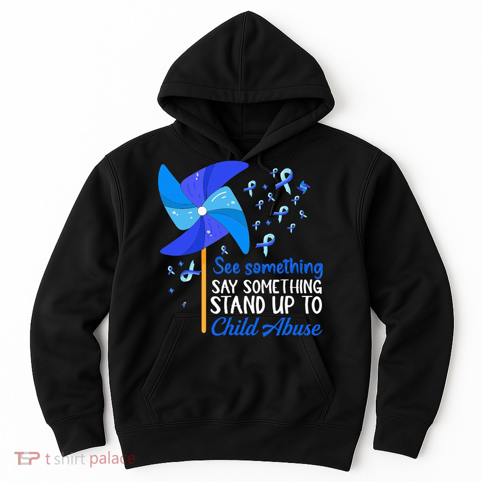 Standup To Child Abuse Prevention Awareness Blue Pinwheel Hoodie