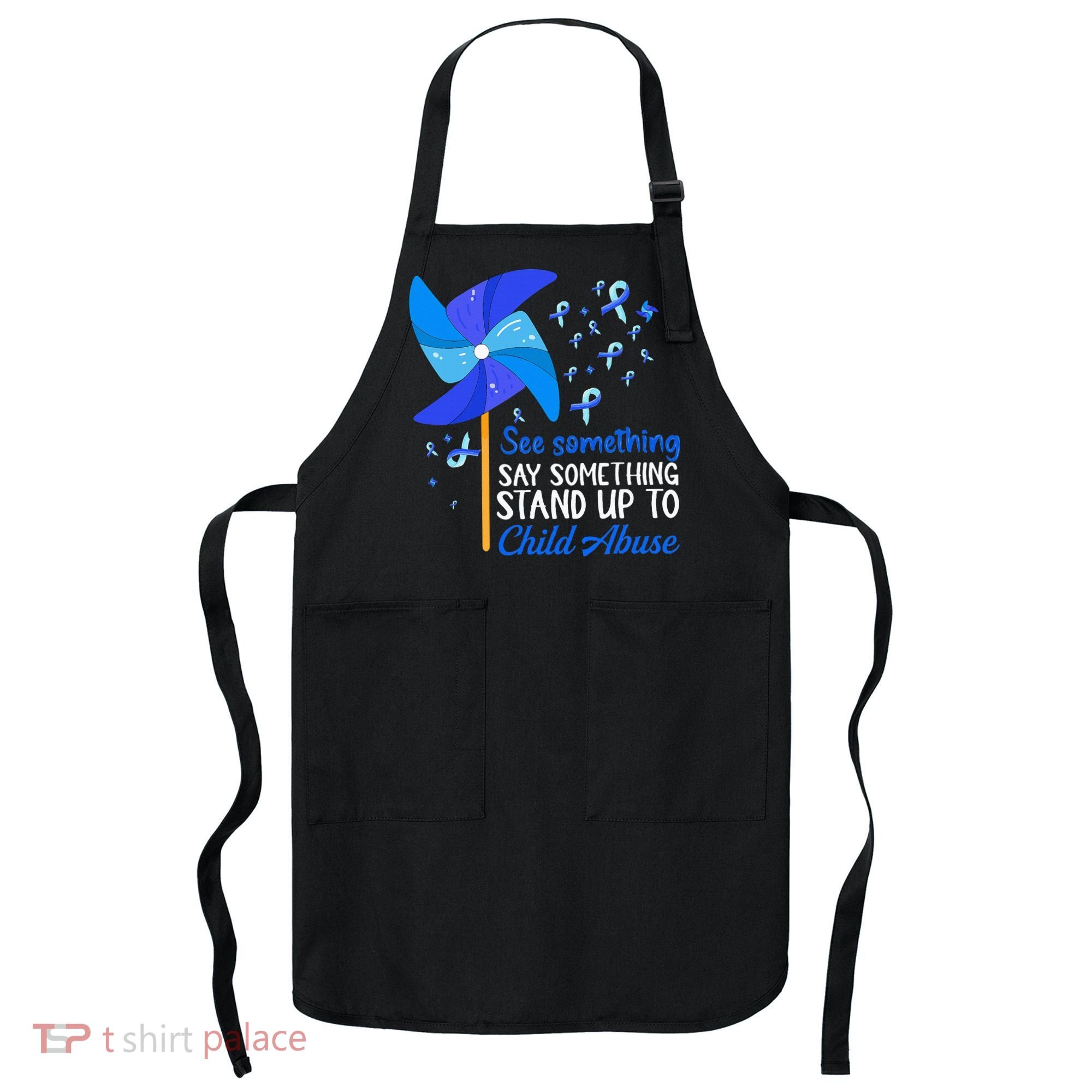 Standup To Child Abuse Prevention Awareness Blue Pinwheel Apron