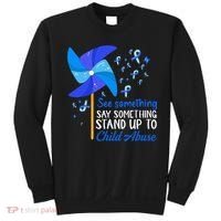Standup To Child Abuse Prevention Awareness Blue Pinwheel Sweatshirt thumb 0