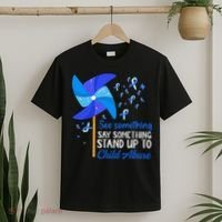 Standup To Child Abuse Prevention Awareness Blue Pinwheel T-Shirt thumb 2