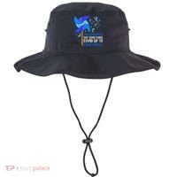 Standup To Child Abuse Prevention Awareness Blue Pinwheel Bucket Hat thumb 0