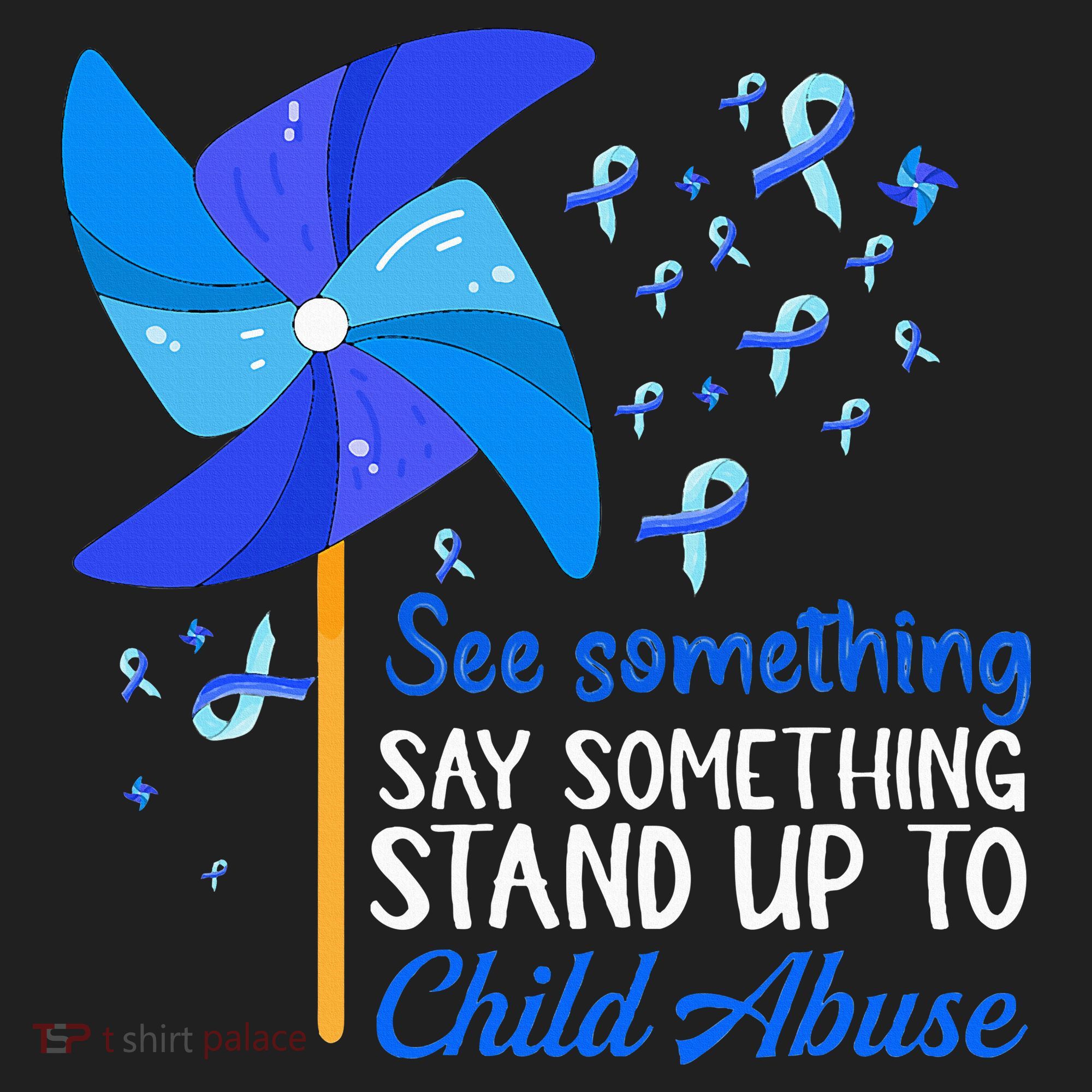 Standup To Child Abuse Prevention Awareness Blue Pinwheel Beanie