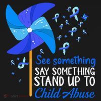 Standup To Child Abuse Prevention Awareness Blue Pinwheel Women's Hoodie thumb 2