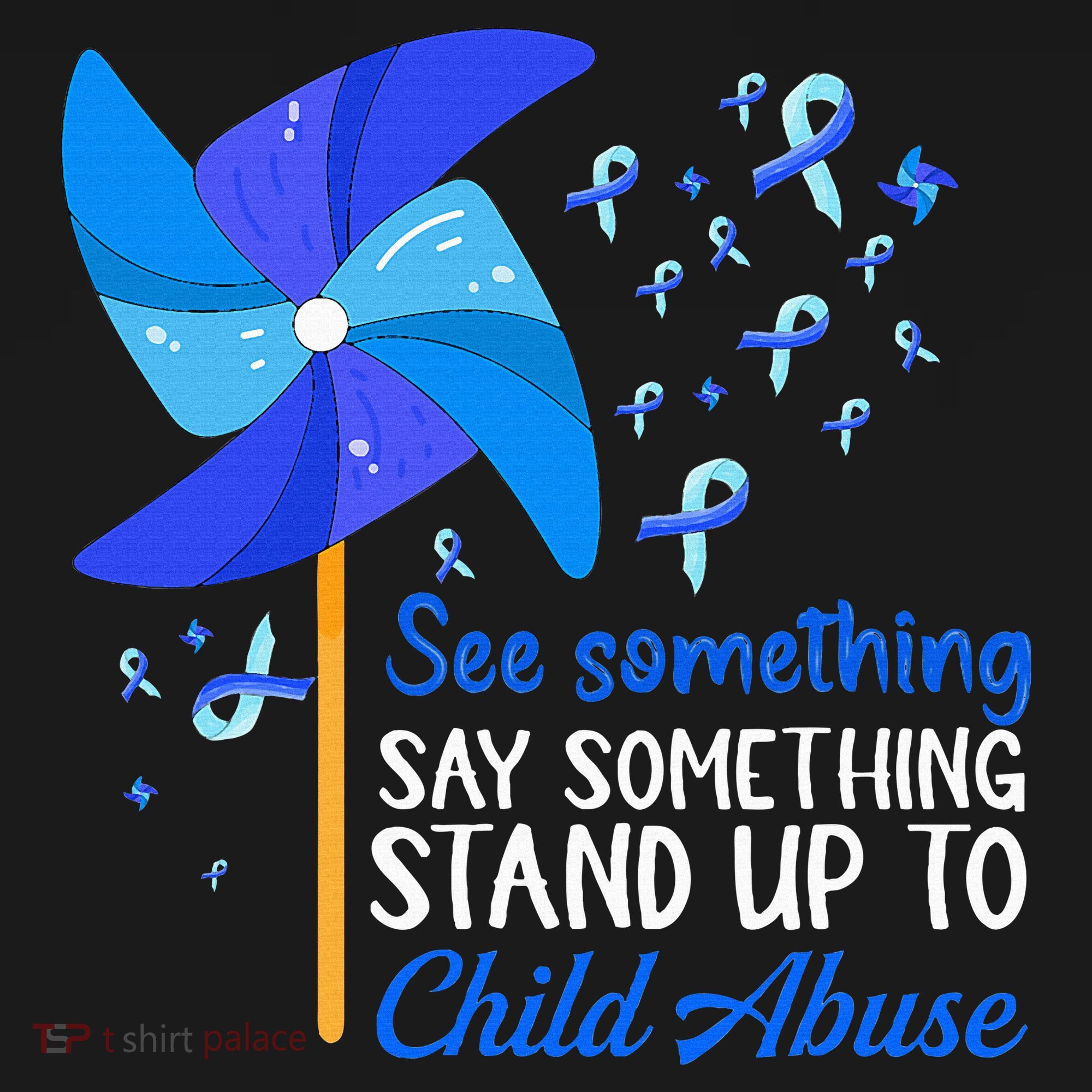 Standup To Child Abuse Prevention Awareness Blue Pinwheel Women's Hoodie
