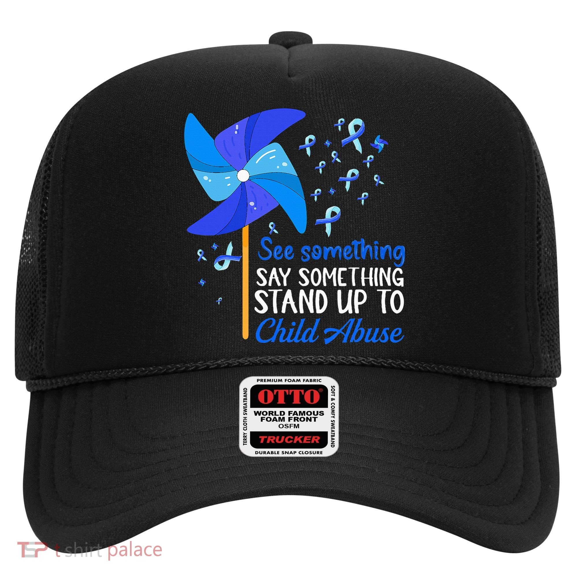 Standup To Child Abuse Prevention Awareness Blue Pinwheel Hat