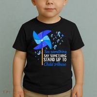 Standup To Child Abuse Prevention Awareness Blue Pinwheel Toddler T-Shirt thumb 2