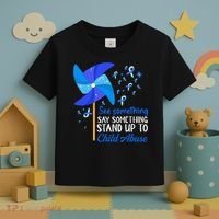 Standup To Child Abuse Prevention Awareness Blue Pinwheel Toddler T-Shirt thumb 3