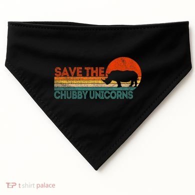 Save The Chubby Unicorns Funny Rhino Chubby Unicorn USA-Made Doggie Bandana