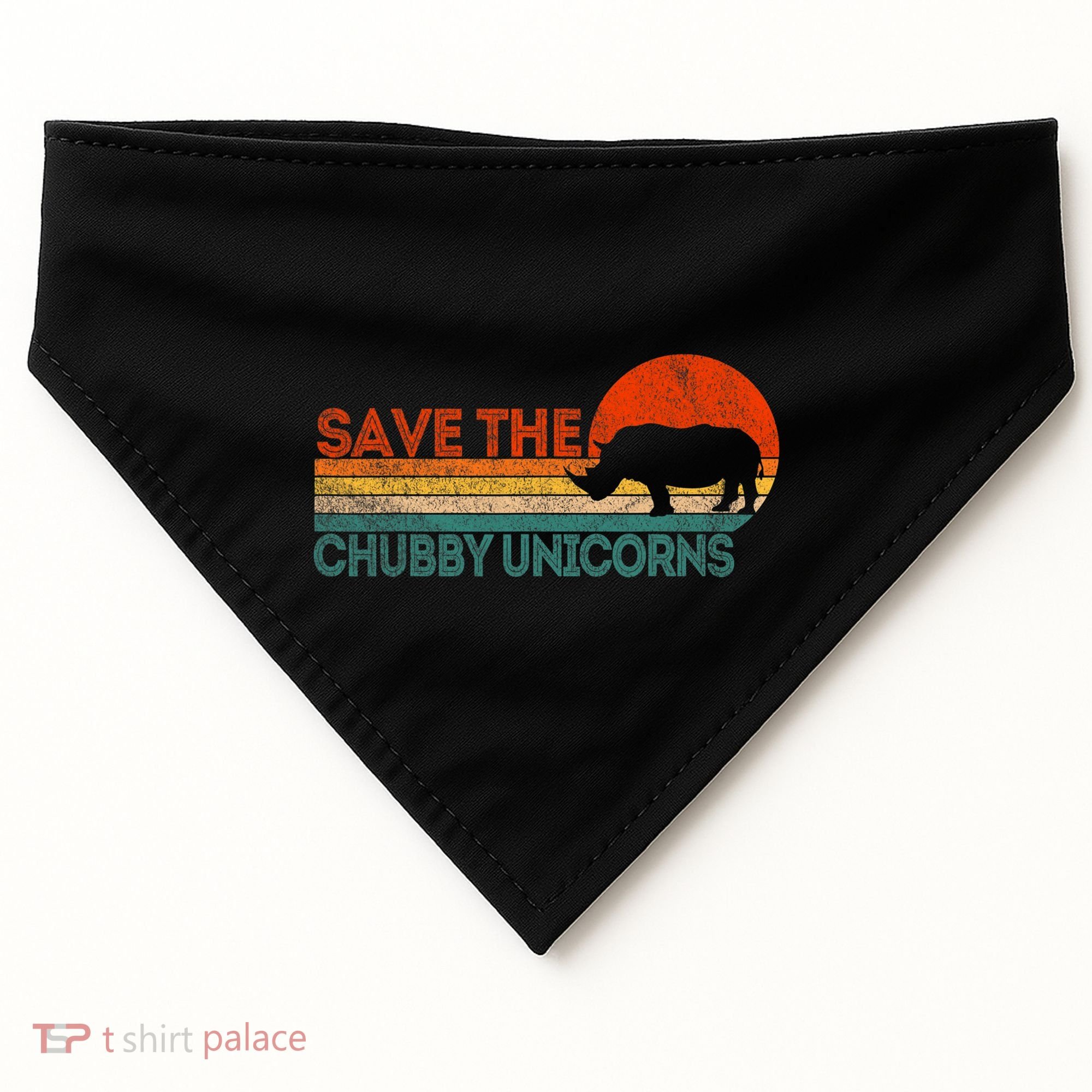 Save The Chubby Unicorns Funny Rhino Chubby Unicorn USA-Made Doggie Bandana