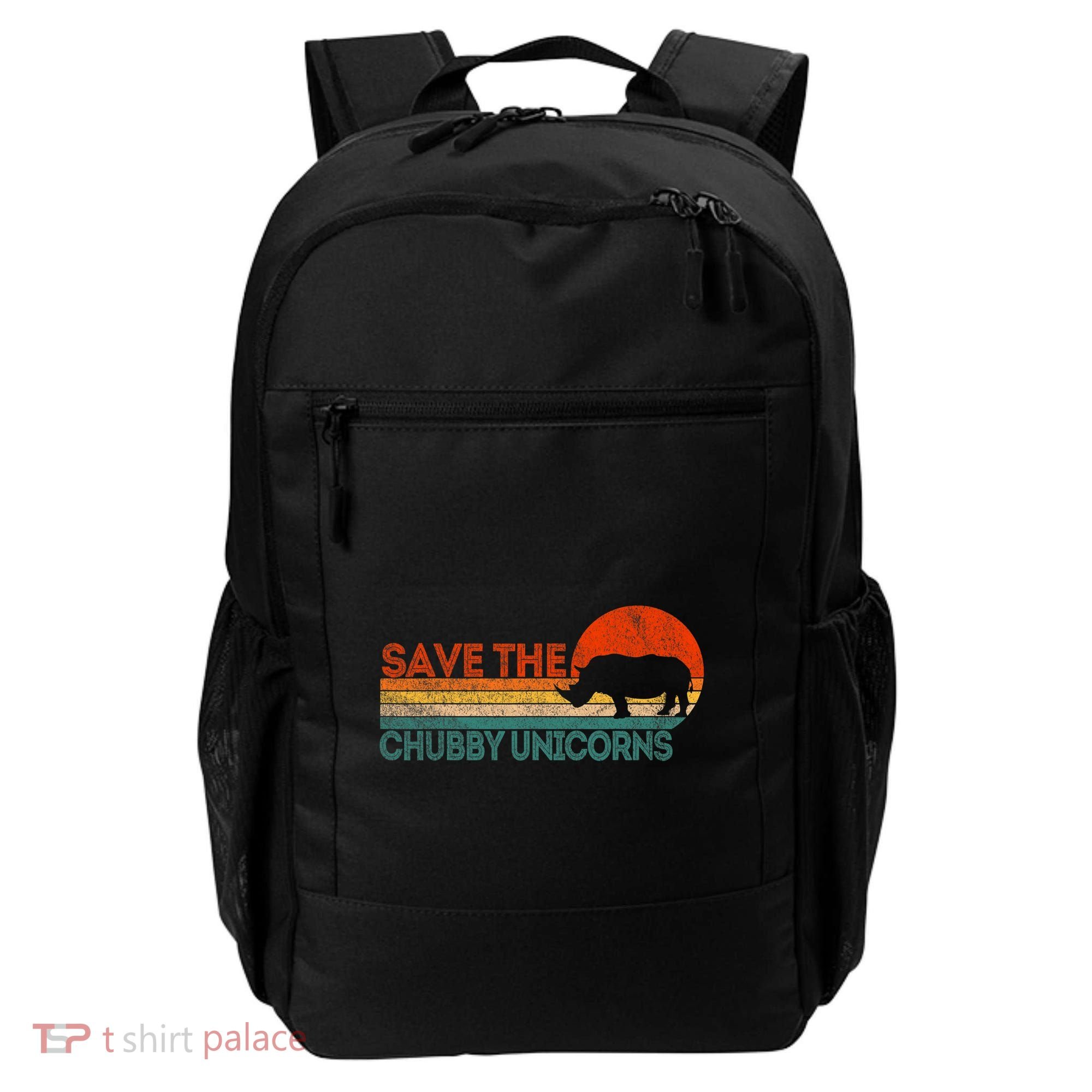 Save The Chubby Unicorns Funny Rhino Chubby Unicorn Backpack