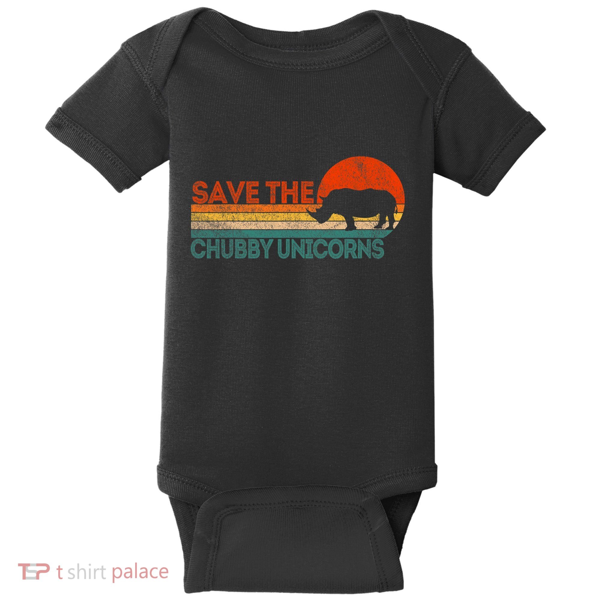 Save The Chubby Unicorns Funny Rhino Chubby Unicorn Baby Bodysuit