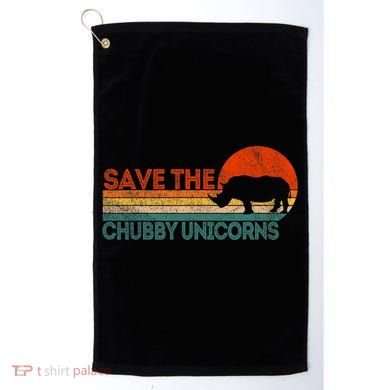 Save The Chubby Unicorns Funny Rhino Chubby Unicorn Golf Towel