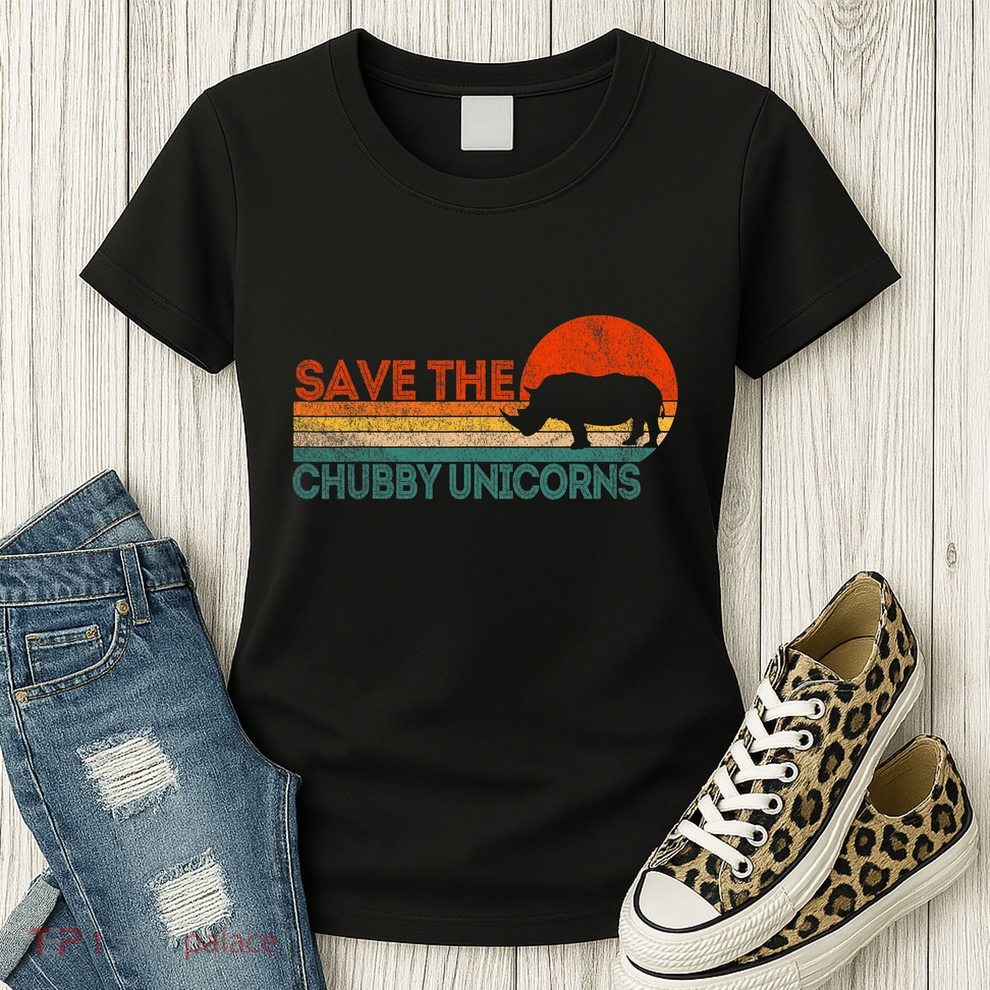 Save The Chubby Unicorns Funny Rhino Chubby Unicorn Women's T-Shirt
