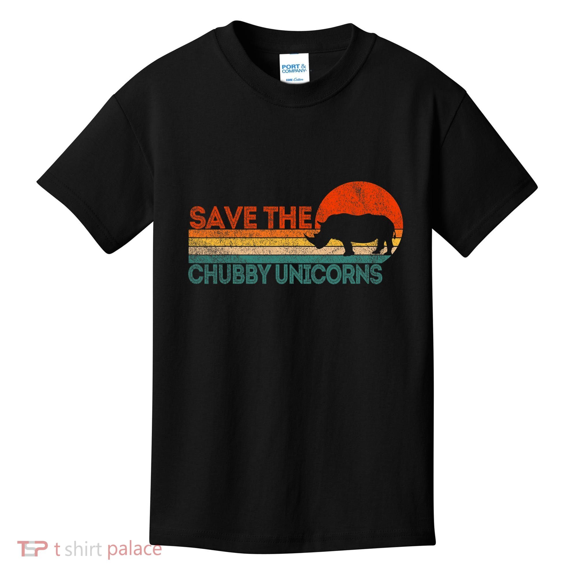 Save The Chubby Unicorns Funny Rhino Chubby Unicorn Kids T-Shirt