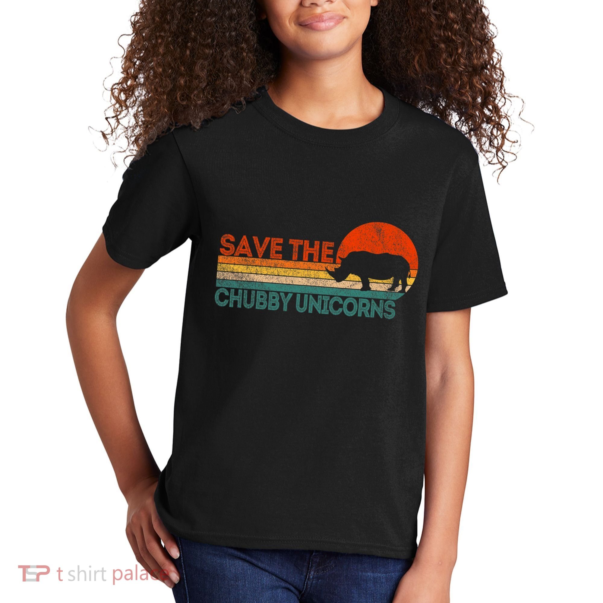 Save The Chubby Unicorns Funny Rhino Chubby Unicorn Kids T-Shirt