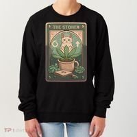 Stoner Tarot Card Cat Lover Funny Cat Women's Sweatshirt thumb 0