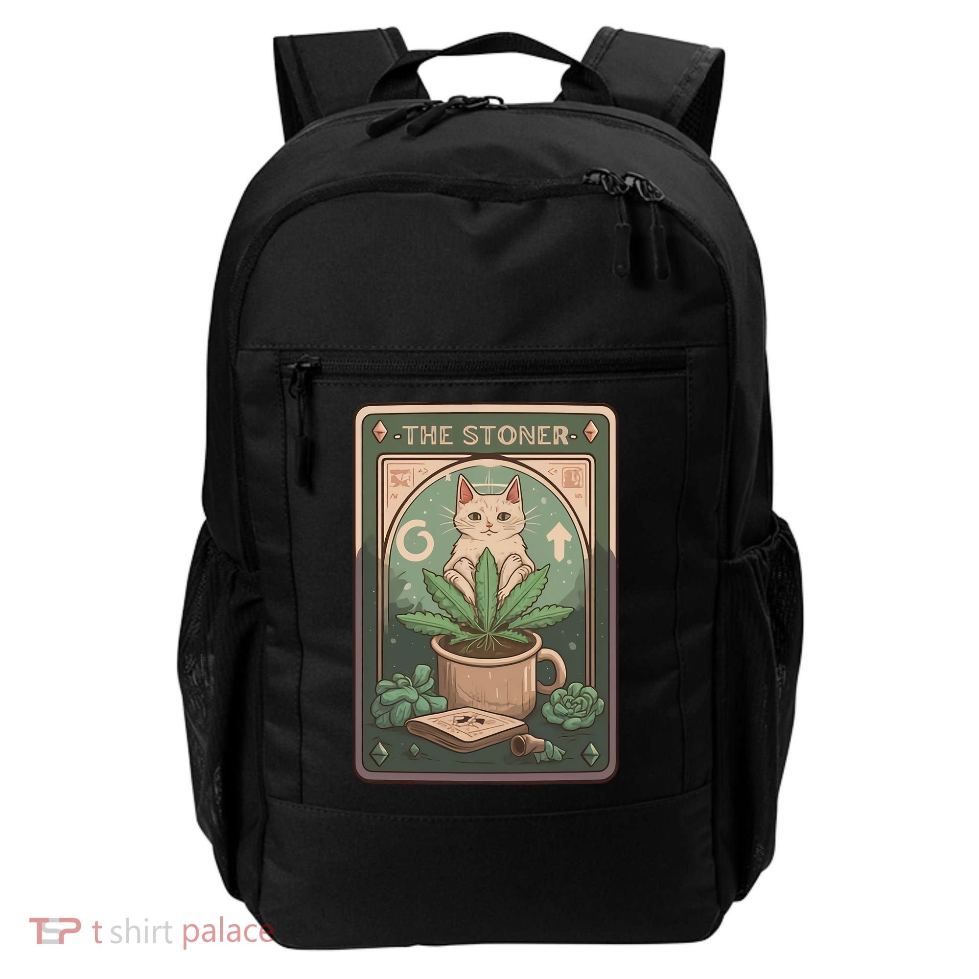 Stoner Tarot Card Cat Lover Funny Cat Backpack