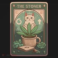 Stoner Tarot Card Cat Lover Funny Cat Backpack thumb 2