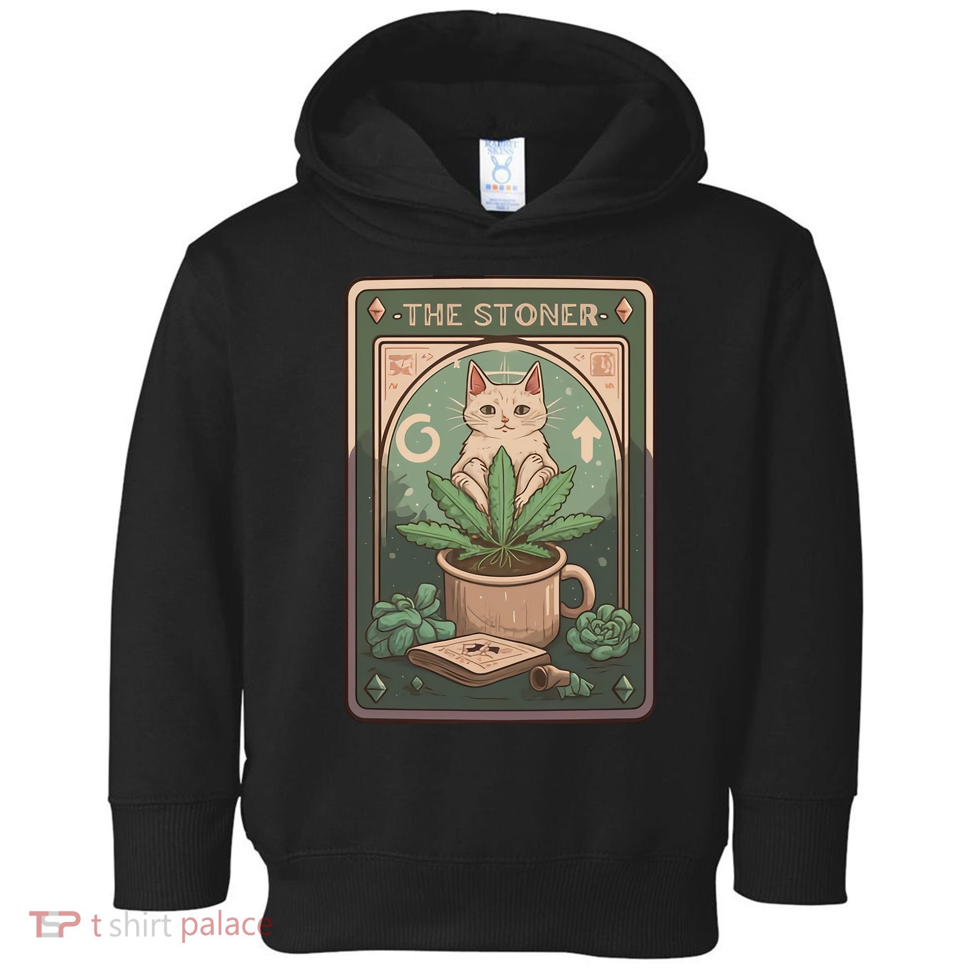 Stoner Tarot Card Cat Lover Funny Cat Toddler Hoodie