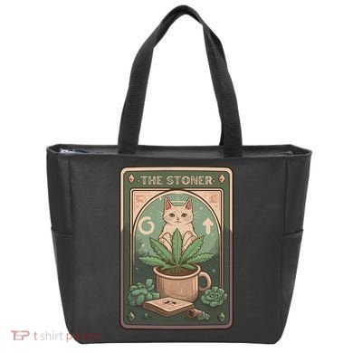 Stoner Tarot Card Cat Lover Funny Cat Tote Bag