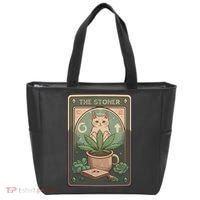 Stoner Tarot Card Cat Lover Funny Cat Tote Bag thumb 0