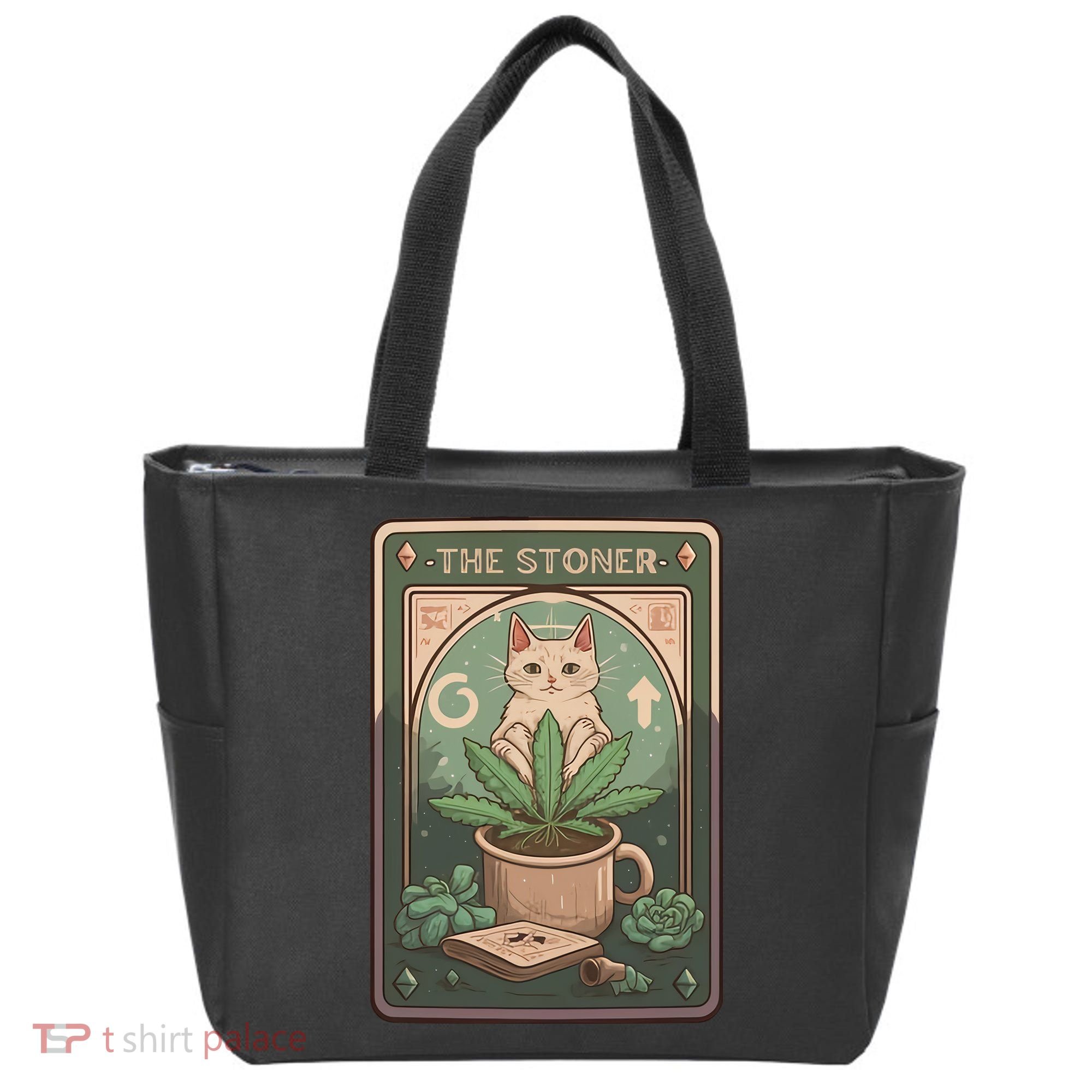 Stoner Tarot Card Cat Lover Funny Cat Tote Bag