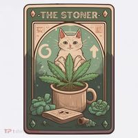 Stoner Tarot Card Cat Lover Funny Cat Long Sleeve Shirt thumb 2