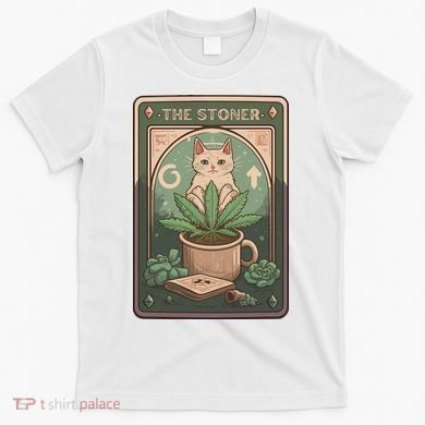 Stoner Tarot Card Cat Lover Funny Cat T-Shirt