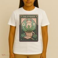 Stoner Tarot Card Cat Lover Funny Cat T-Shirt thumb 4