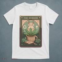 Stoner Tarot Card Cat Lover Funny Cat T-Shirt thumb 5