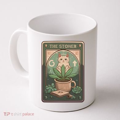 Stoner Tarot Card Cat Lover Funny Cat Coffee Mug